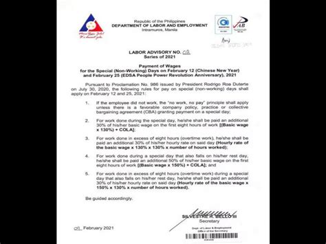 DoLE sets pay rules for 2024 holidays .